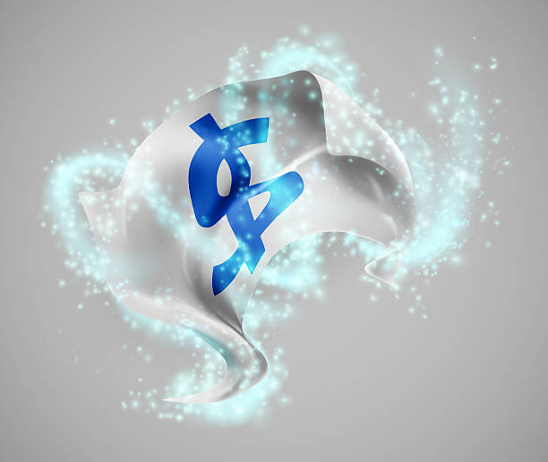 istock Dollar, vector 3d flag in whirlwind of magical radiance 2240719583