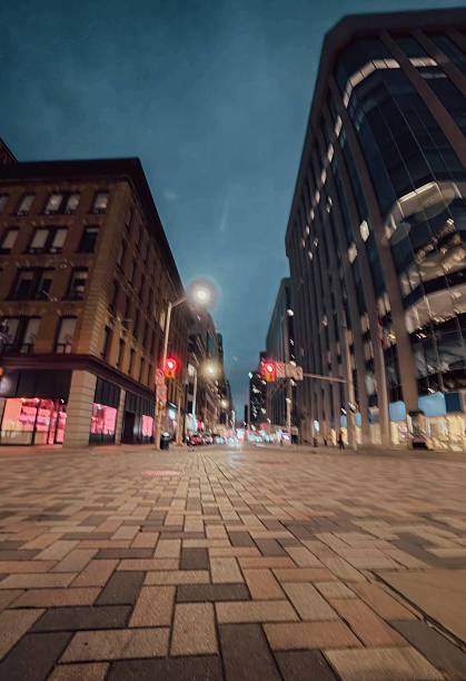 istock Twilight Perspective on a City Street 2240723202