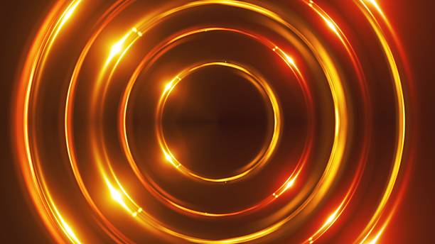 Gold fractal Lights. Computer generated 3d render