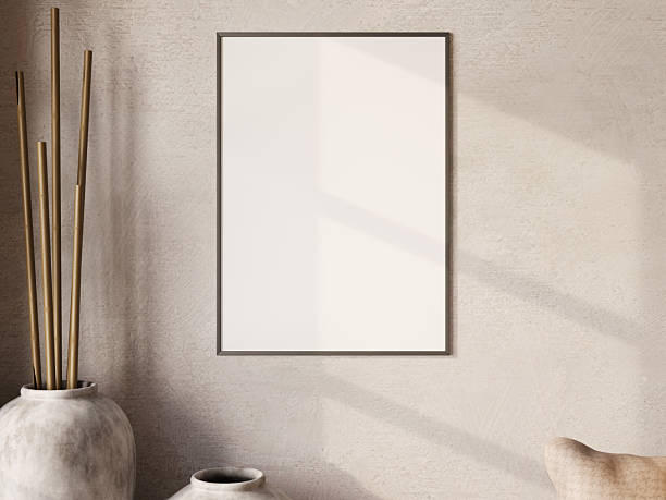istock Minimalist frame mockup with natural plant, perfect for interior design or artwork display. 2240725119