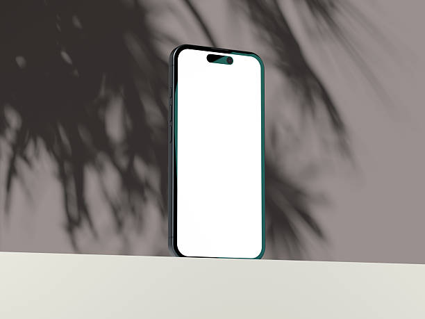 istock Clean mobile phone mockup with empty screen and soft shadow ambiance. 2240725154