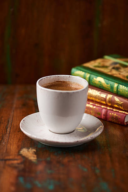 istock Cup of coffee on rustic wooden background. Soft focus. Copy space. 2240726596
