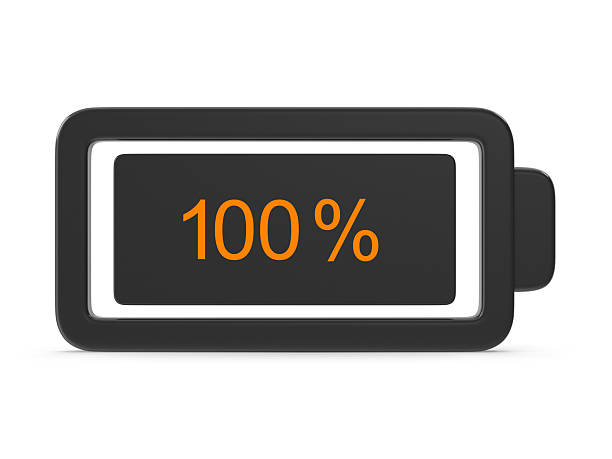 Fully Charged Battery Icon Displaying 100 Percent Power Level