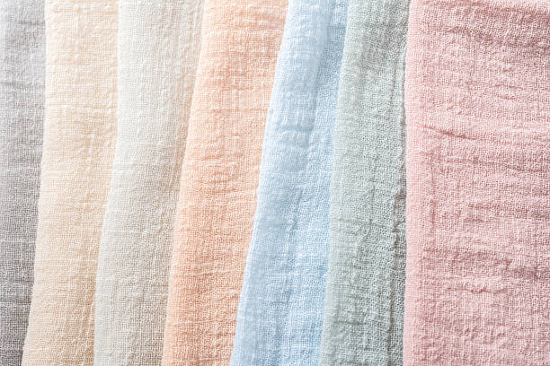 Abstract colorful rainbow color fabric soft wave smooth texture surface background