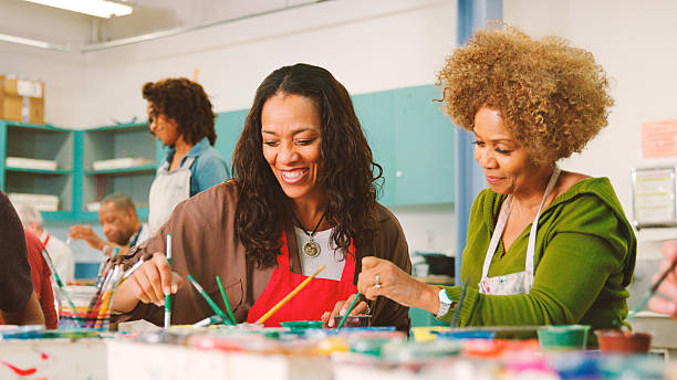 istock Two Mature Women Attending Art Class In Community Centre Together 2240737418
