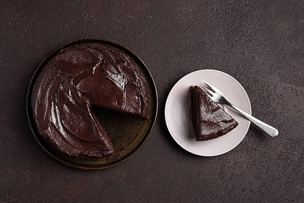 istock Chocolate brownie cake with rich chocolate topping 2240737783