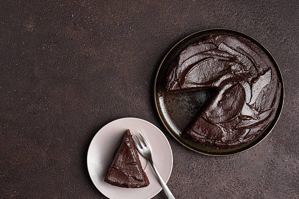 istock Chocolate brownie cake with rich chocolate topping 2240738002