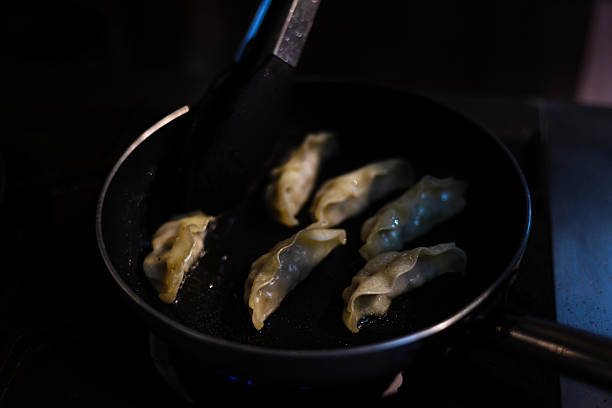 Gyozas Food Cooked In A Pan