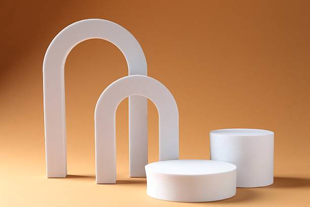istock Promotion. Podiums for product presentation on beige background 2240746873