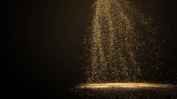 Golden Particle Rain – Elegant Glitter Light Fall Background