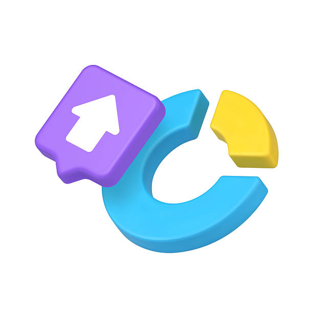 istock 3d Realistic Icon Of Pie Chart With Growth Arrow Symbol In Modern Isometric Style 2240758192