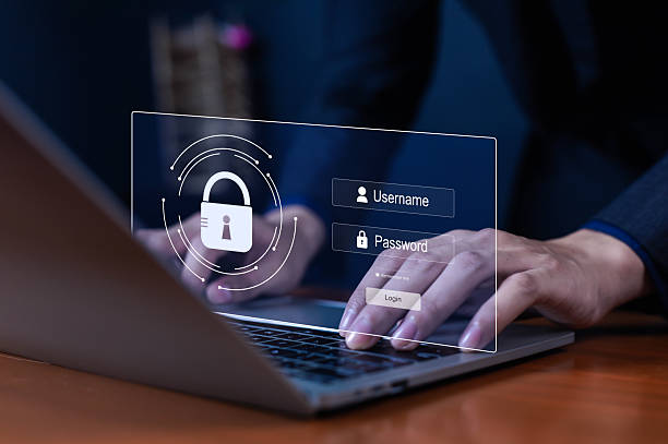 istock Businessman typing on laptop with login security screen showing username and password fields. Concept of cybersecurity, online data protection, privacy access, digital authentication system technology 2240759706