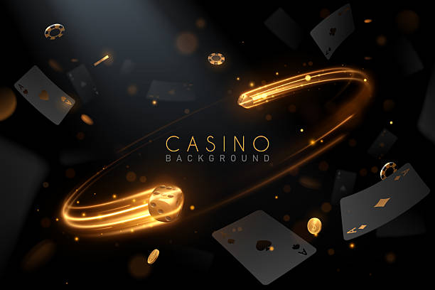 Casino background with golden light motion effect Casino background with golden light motion effect in vector casinos slots lucky play stock illustrations