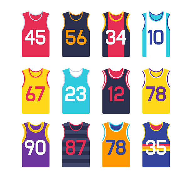 Sports basketball jerseys uniform team lineup design elements.