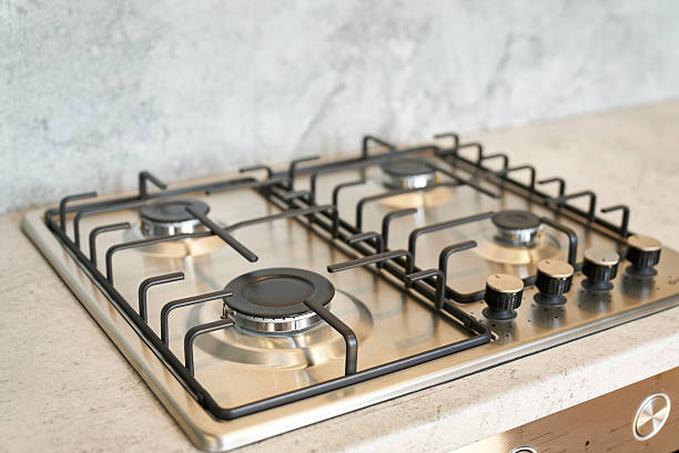 istock Modern gas stove on a kitchen countertop with sleek design features 2240762992