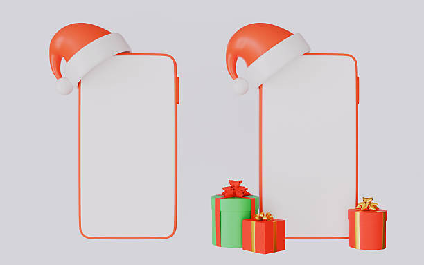 istock Smartphone with Santa Claus hat 3d illustration 2240767128