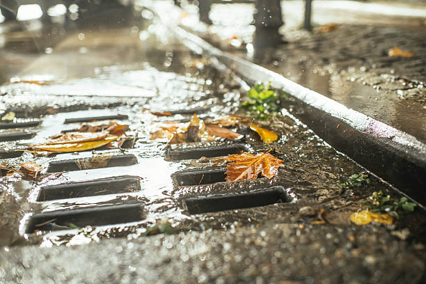 City street after rain