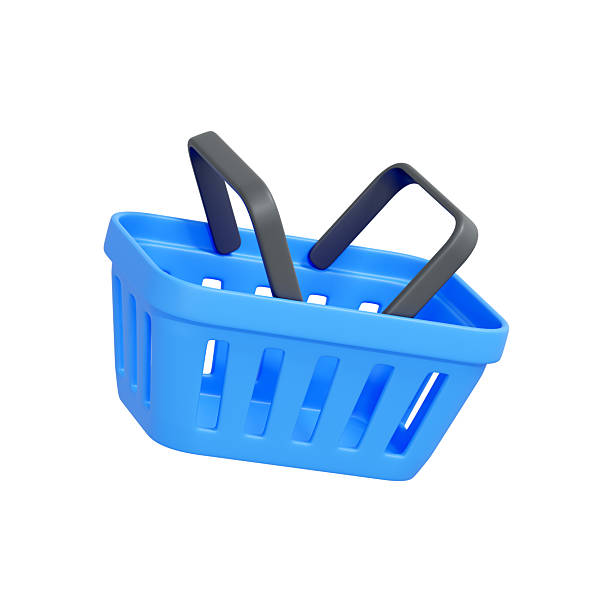 istock Blue Shopping Basket Isolated on White Background 2240769019