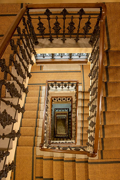 istock A square staircase at historical building, top view. 2240770836