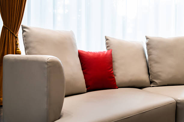 Soft with pillows in modern living room