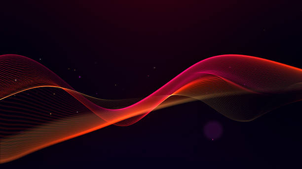 istock Red wave on black background. Glowing wave mockup. vector wave glowing particles. Blurred smoke. Red lines dots. Flowing red tones on dark background. 4k. 2240776559