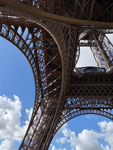 close up detail structure from under the Eiffel tower.