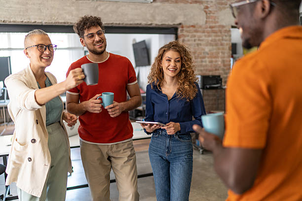 istock Diverse business people taking a coffee break 2240779077