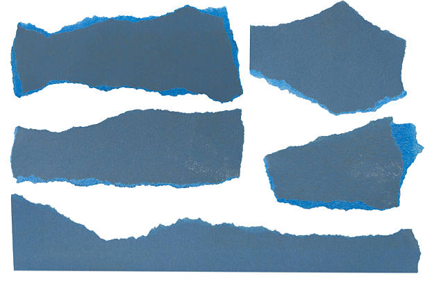 istock Set of blue torn paper layers isolated on empty background for minimal or abstract collage design 2240779117