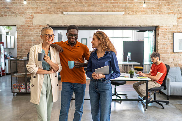 istock Diverse business team having a coffee break in modern office 2240780978