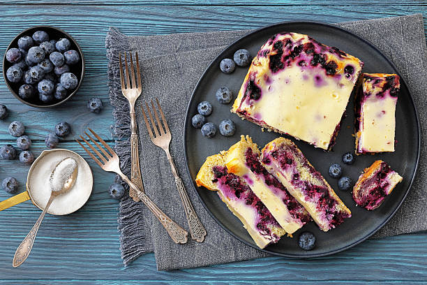 istock Finnish Blueberry pie cut in slices on a plate 2240782205