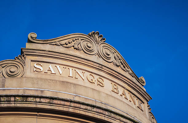 istock Savings Bank sign 2240782896