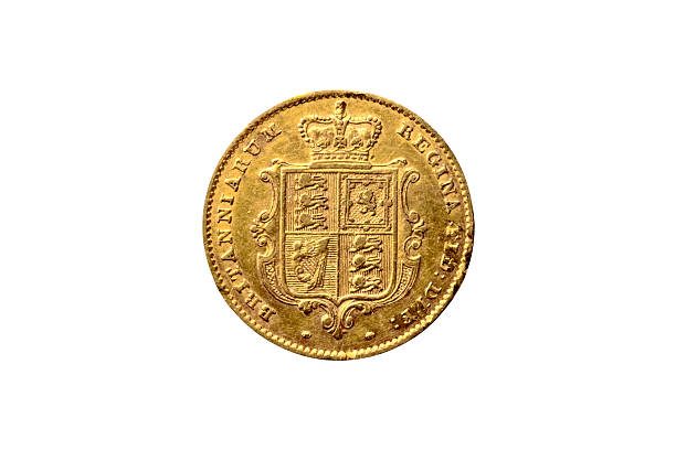istock Queen Victoria 1819-1901 gold half sovereign coin dated 1853 reverse back shield 2240784185