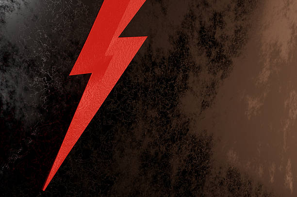 Bold red lightning bolt on dark background symbolizing urgent flash sale promotion and fast deals