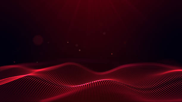 istock Red wavy space. Love, festive red background. Line textures. Abstract red particles wave and dots line background. Looping red vector wave crimson. Blurred smoke. Glowing red space. Technological 2240788279