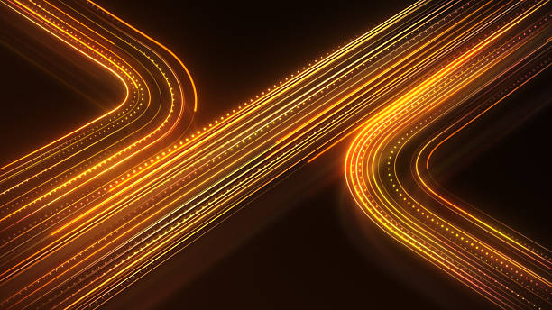 Number Particle Digital Cyber Motion Graphics - 4K Stok photo