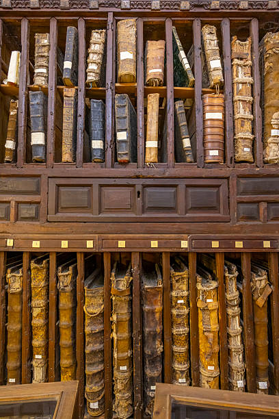 istock Ancient volumes filling library shelves in Baeza Spain 2240788908