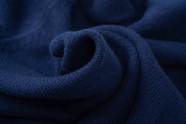 istock Navy blue merino wool sweater texture as background. Top view. 2240793434