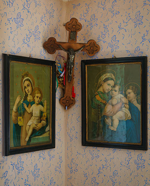 Religious statue of virgin San Sebastian church of El Buen Pastor