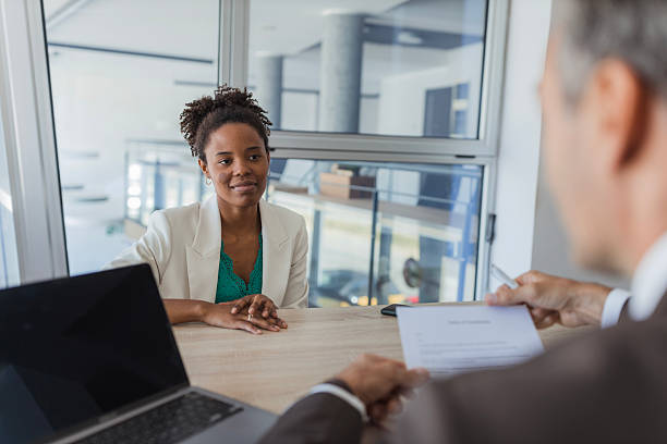 istock Woman attending job interview in modern office 2240803321