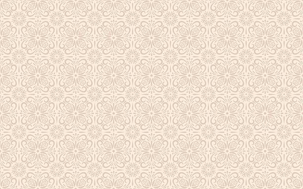 Lace seamless pattern Delicate elegant background in soft beige tones for wallpaper, fabric, stationery, greeting cards, invitations. Damask stylish backdrop. carte antique stock illustrations