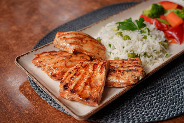 Grilled chicken legs on white background