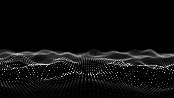 istock Black wave with dots and lines. Abstract digital background. Concept connection big data. Futuristic technology backdrop. 3D Technology illustration. Digital dynamic wave particles. 2240814288