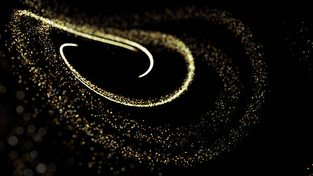 istock Gold light particle trails with elegant glowing effect. Magical gold glitter and dust on a transparent background, sparkling and luminous. Perfect for digital art, design projects, backgrounds, 2240814487