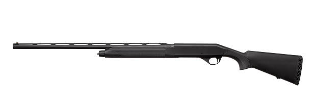 istock A modern black tactical shotgun isolated on a clean white background. 2240818129