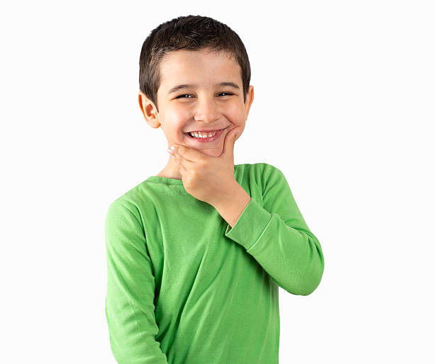 istock Little child with hand on chin 2240819392