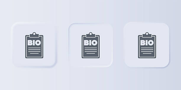 istock Grey Document for bio green healthy food icon isolated on grey background. Organic product. Healthy food sticker. Set icons in square buttons. Vector 2240819718