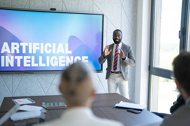 istock Businessman giving a presentation about artificial intelligence to his colleagues 2240819975