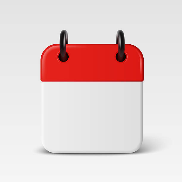 istock Vector 3d Realistic Square Red and White Calendar Icon. Calendar with Red Top and Blank Page, Isolated. Date Symbol for Schedule Design, Planner, Event Reminder, Planning Concept. Front View 2240826241