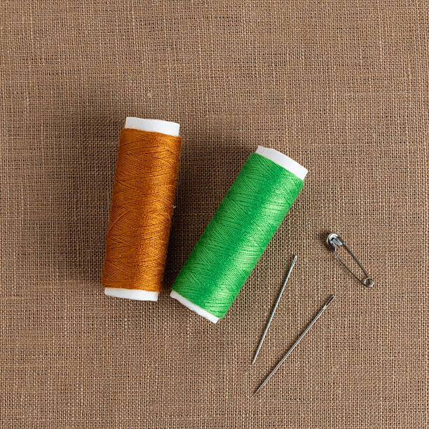 Natural linen fabric, sewing background
