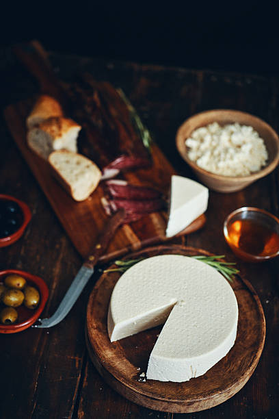 istock Fresh Made White Cheese served with Olives 2240833053